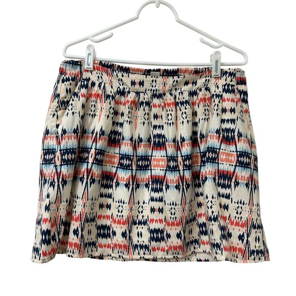 Old Navy Womens Sz Medium Cotton Aztec Multicolor Circle Mini Skirt Summer - Picture 1 of 4